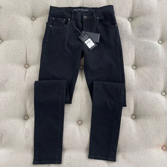 NWT Ralph Lauren Black Label Cigarette Leg Black Denim Jeans $325 28 - Picture 1 of 11